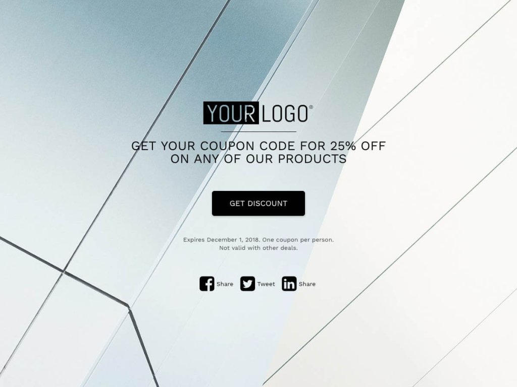 coupon code page template.